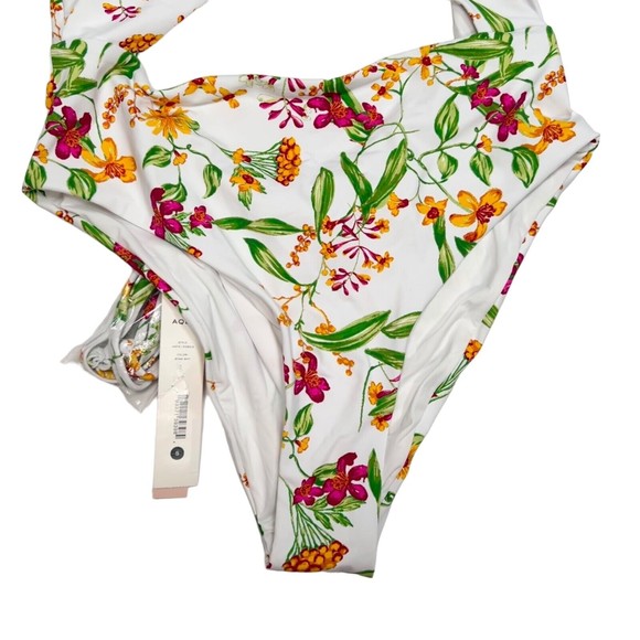 NWT Aqua Women's Small STAR Swim Bandeau Cutout Knots & Ties One Piece Swimsuit - Picture 6 of 14